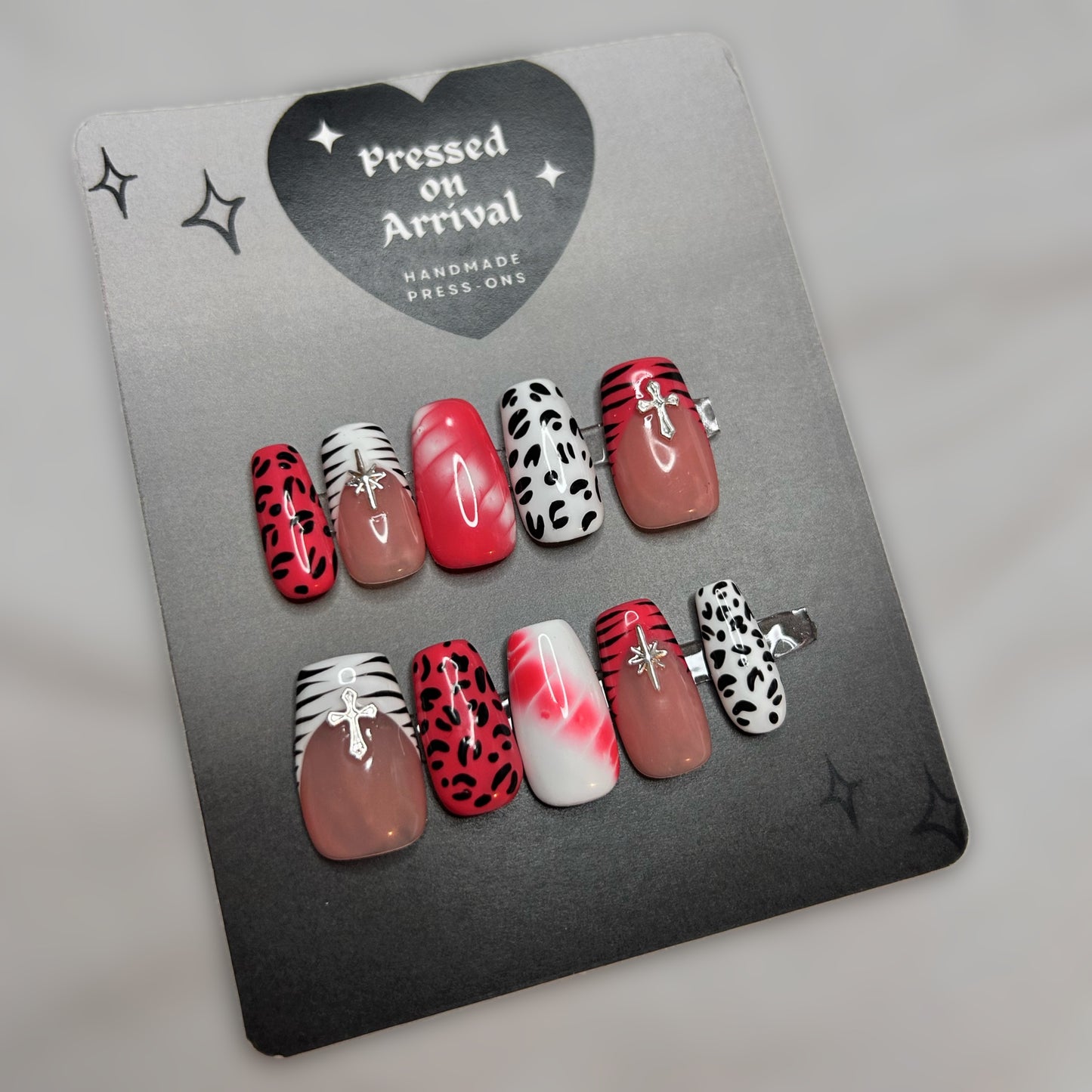 Pink animal print nails